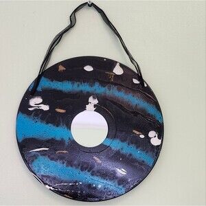 Hand Crafted Colorful Mirror Fluid Art Painting On 12" Vinyl Record